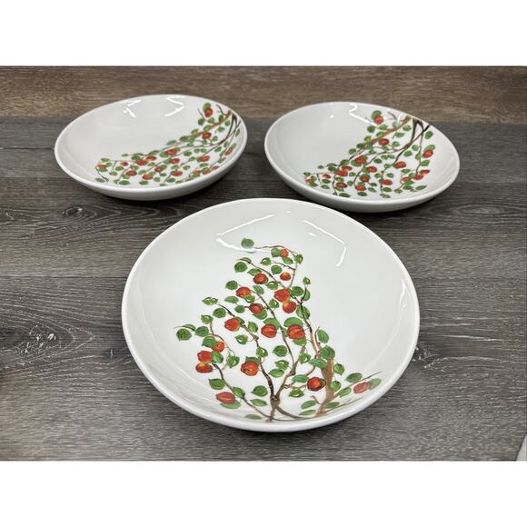 Ceramisia Italy stoneware Serving Bowl Apple tree 10” Pasta Bowl ~set Of 3 - Picture 3 of 12